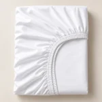 Sofrito100%Cotton Bedsheet (Fitted) Sateen Finish Plain White1
