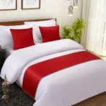 sofrito velvet bed runner with cushion cover maroon