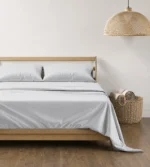100% COTTON SILVER BEDSHEET SATIN STRIPED 100% COTTON SILVER BEDSHEET SATIN STRIPED