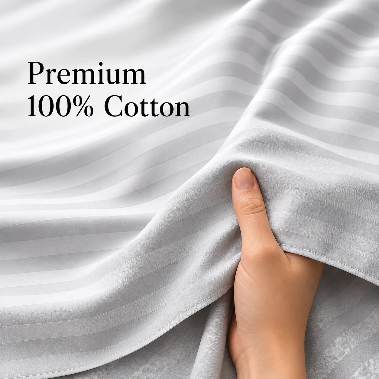 Sofrito 100% Cotton Flat Bedsheet - 500 TC - Striped | Anti Pilling Processed Fabric for Hotels & Bulk Use Sofrito 100% Cotton Flat Bedsheet - 500 TC - Striped | Anti Pilling Processed Fabric 100% cotton bedsheet