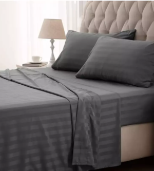 Sofrito Bedsheet Striped steel grey