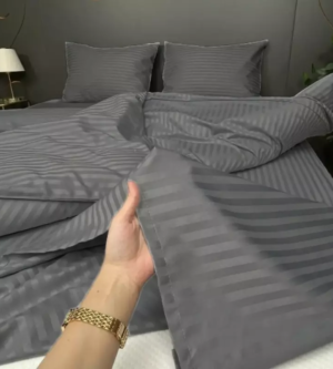 Sofrito Bedsheet Striped steel grey