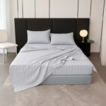 Sofrito 100% Cotton Bedsheet 500 TC Striped fitted silver Sofrito 100% Cotton Bedsheet 500 TC Striped fitted silver