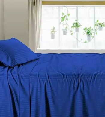 Sofrito 100% Cotton Bedsheet stripes royal blue