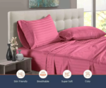 Sofrito 100% Cotton Bedsheet stripes berry pink Sofrito 100% Cotton Bedsheet stripes berry pink