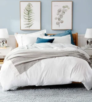 sofrito cotton duvet cover plain white