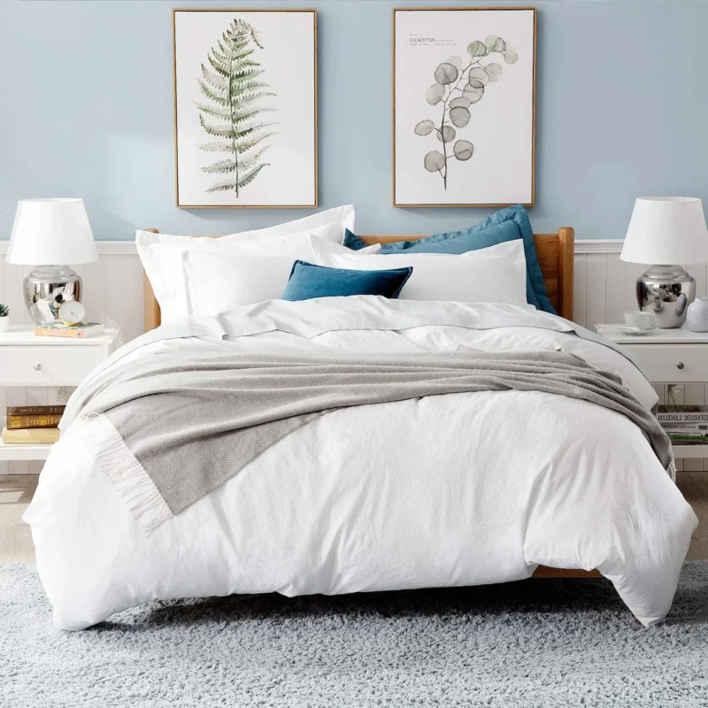 sofrito cotton duvet cover plain white