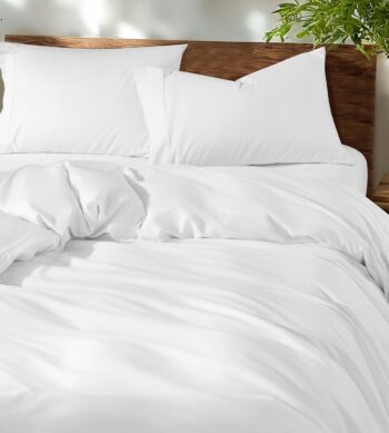 Sofrito Duvet / Comforter Cover 300 TC Plain Percale Cotton Blend – White