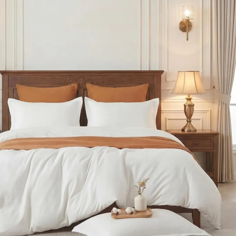 Sofrito 100% Cotton Duvet / Comforter Cover - Sateen Finish - Plain - White duvet / comforter cover