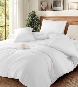 Sofrito Duvet / Comforter Cover 300 TC Plain Percale Cotton Blend – White