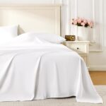 Sofrito Bedsheet 300 TC Plain Percale Cotton Blend – White