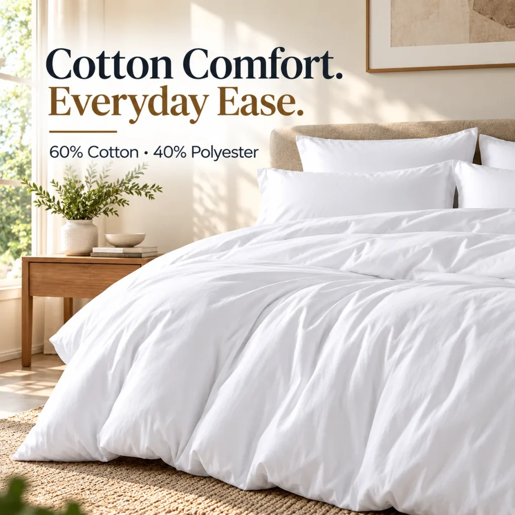 Sofrito Duvet / Comforter Cover 300 TC Plain Percale Cotton Blend - White | 12 - Months Guarantee | Hotel Premium with Easy Care | for Hotels & Bulk Use Sofrito Duvet / Comforter Cover 300 TC Plain Percale Cotton Blend - White | 12 - Months Guarantee | Hotel Premium with Easy Care | duvet / comforter cover