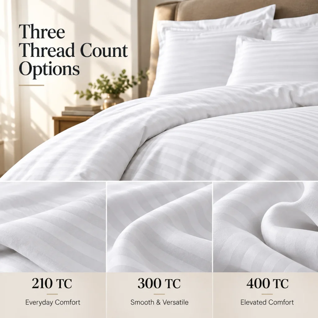 Sofrito Duvet / Comforter Cover Glace Cotton Striped - White for Hotels & Bulk Use Sofrito Duvet / Comforter Cover Glace Cotton Striped - White duvet cover