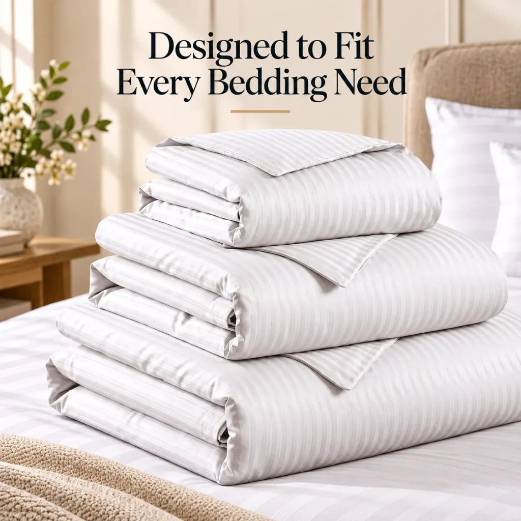 Sofrito Duvet / Comforter Cover Glace Cotton Striped - White for Hotels & Bulk Use Sofrito Duvet / Comforter Cover Glace Cotton Striped - White duvet cover