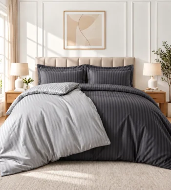Sofrito 100% Cotton Duvet / Comforter cover 500 TC Striped | Anti Pilling Processed Fabric