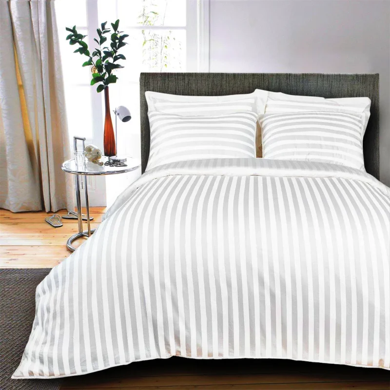sofrito cotton duvet cover stripes white