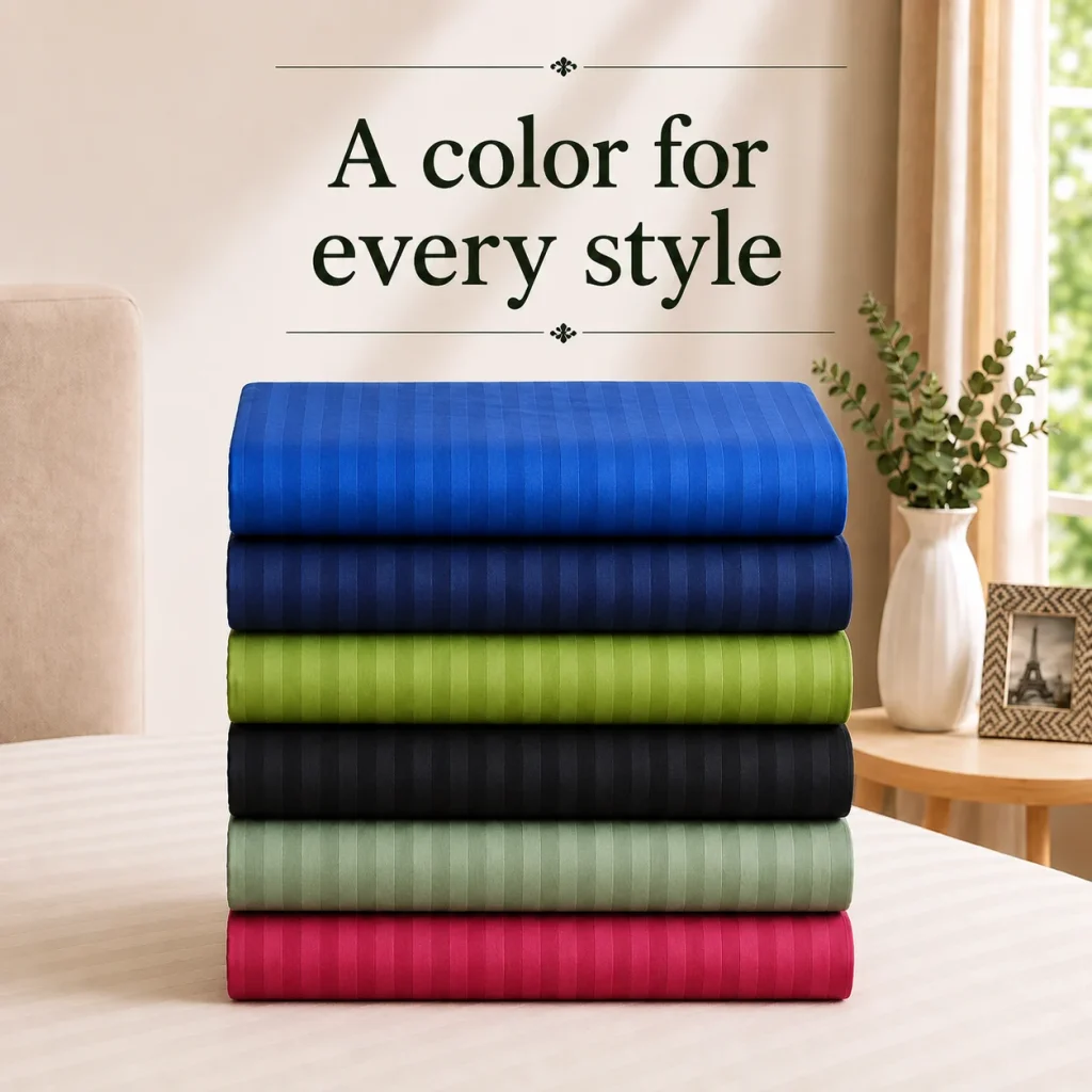 Sofrito 100% Cotton Flat Bedsheet - 210 TC - Striped for Hotels & Bulk Use Sofrito 100% Cotton Flat Bedsheet - 210 TC - Striped 100% cotton bedsheet