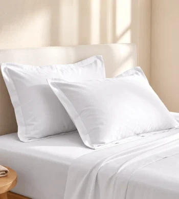 Sofrito 100% Cotton Pillow Cover - Sateen Finish - Plain - White