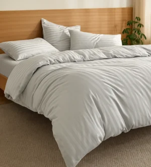 sofrito duvet / comforter cover stripes silver