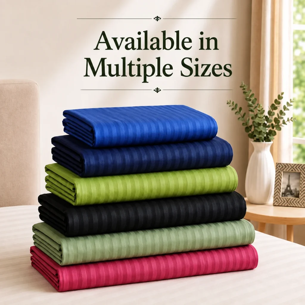 Sofrito 100% Cotton Flat Bedsheet - 210 TC - Striped for Hotels & Bulk Use Sofrito 100% Cotton Flat Bedsheet - 210 TC - Striped 100% cotton bedsheet