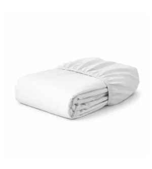 Sofrito Fitted Bedsheet 300 TC Plain Percale Cotton Blend – White