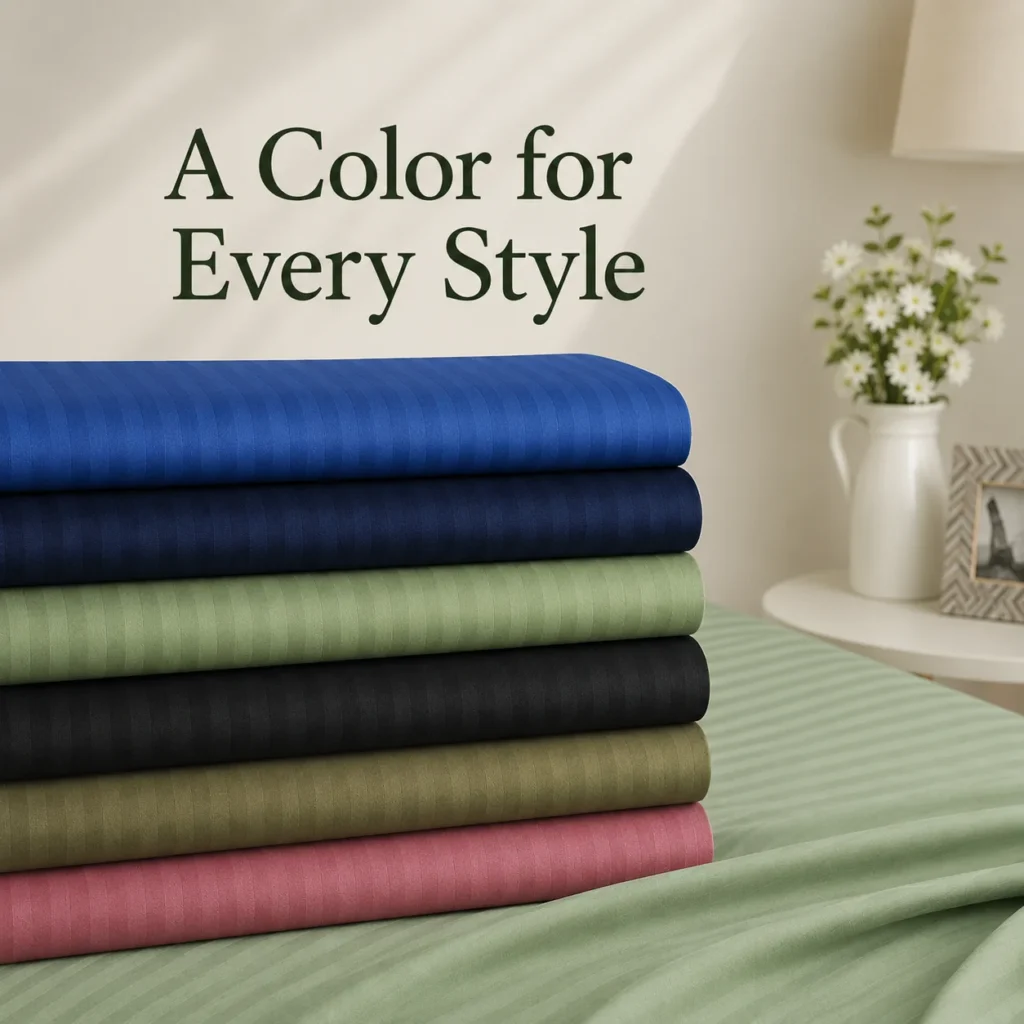 Sofrito 100% Cotton Flat Bedsheet - 210 TC - Striped 100% cotton bedsheet