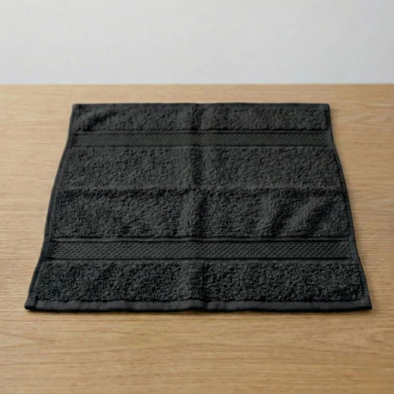 Sofrito 100% Cotton Terry Face Towel | Divine Black