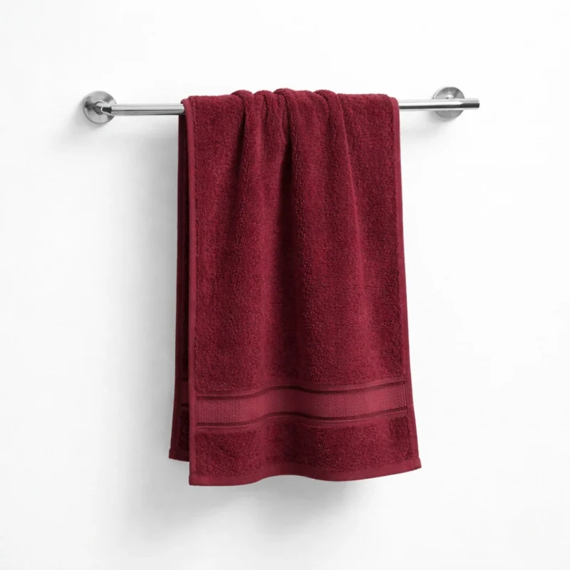 Sofrito 100% Cotton Terry Bath Towel | Divine Series Maroon
