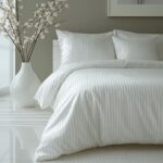 Sofrito Duvet / Comforter Cover Glace Cotton Striped – White