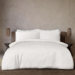 Sofrito Duvet / Comforter Cover Glace Cotton Striped – White
