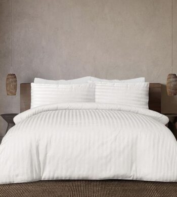 Sofrito Duvet / Comforter Cover Glace Cotton Striped – White