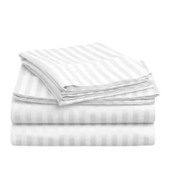 sofrito bedsheet glace cotton stripe white