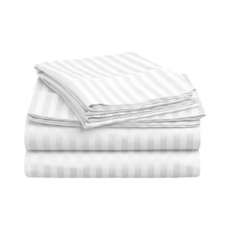 sofrito bedsheet glace cotton stripe white