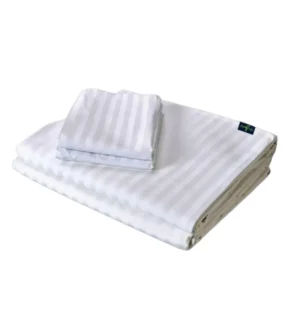 sofrito flat bedsheet glace cotton stripe white