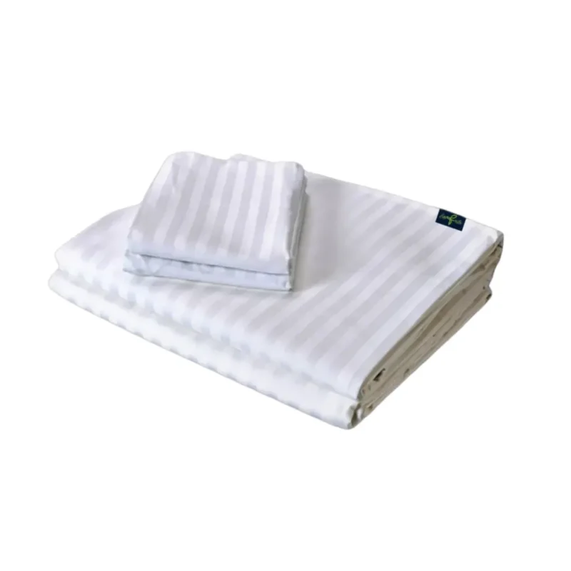 sofrito flat bedsheet glace cotton stripe white