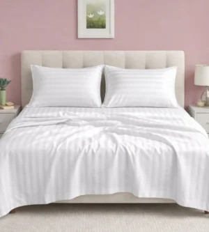 sofrito flat bedsheet stripe white