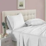 sofrito 100% cotton bedsheet stripe white