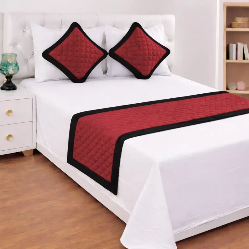 Sofrito Crush Fabric Bed Runner RedBlack Sofrito Crush Fabric Bed Runner RedBlack