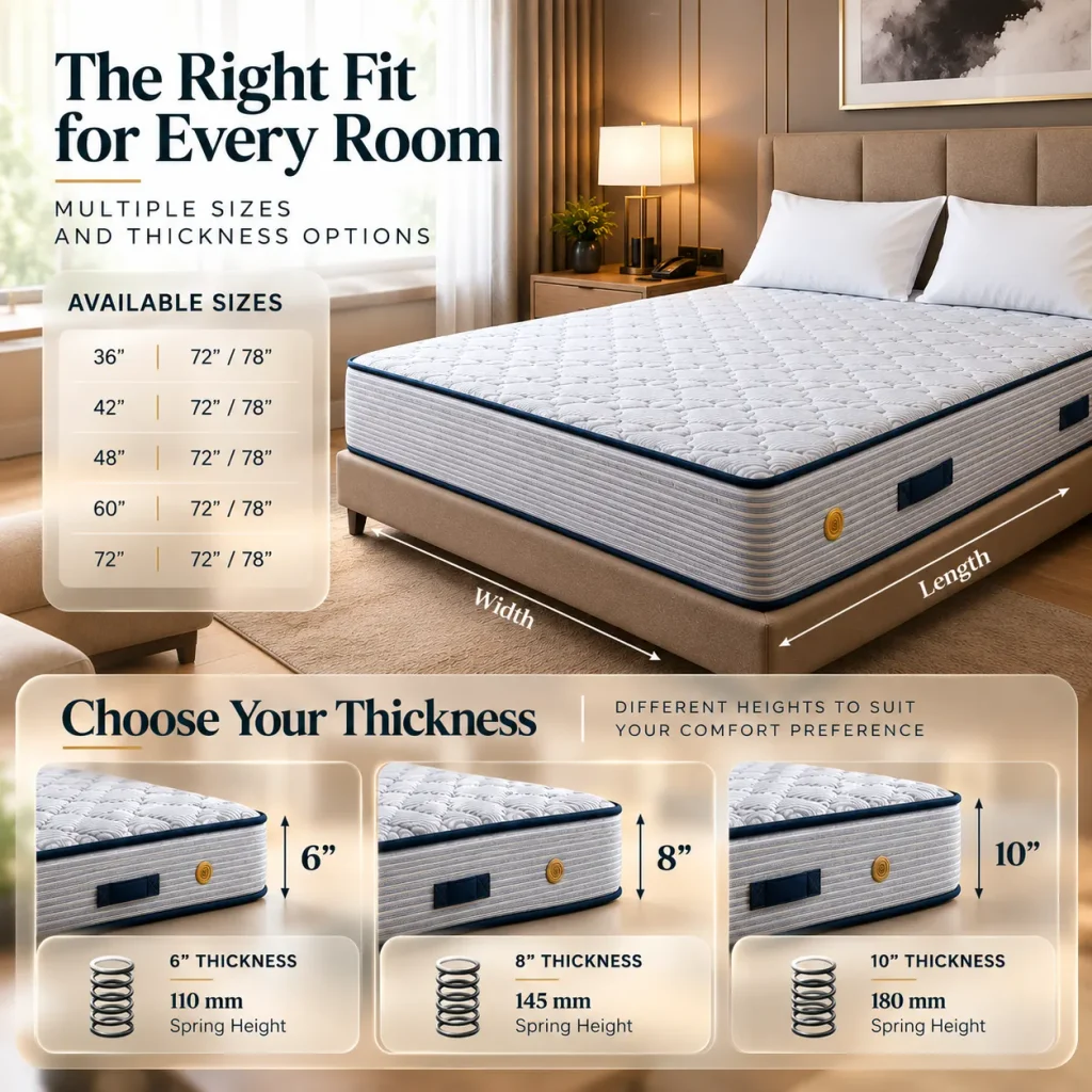 Sofrito Hotel Box Top Spring Mattress | 8 Years Warranty Spring Mattress