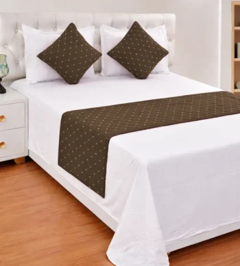 sofrito quilted bed runner Coffee Brown