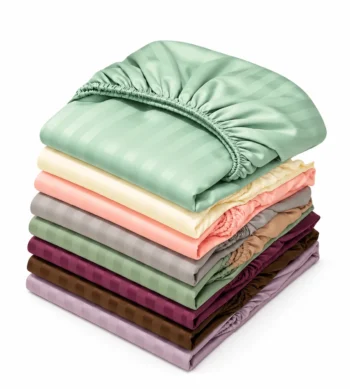 Sofrito Bedsheet (Fitted) Glace Cotton 300 TC - Striped