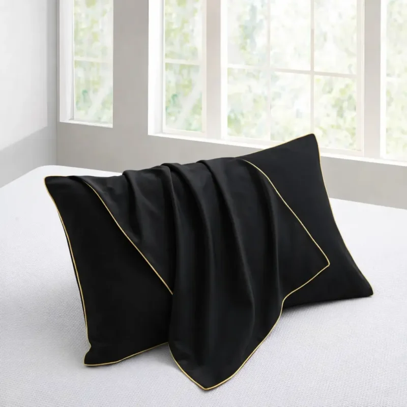 Sofrito Pillow Cover Microfiber 300 TC Plain Ultrasoft | Golden Piping