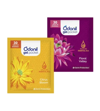 Odonil Gel Pocket Bathroom Air Freshener | Essential Oils Infused