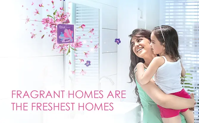 Odonil Bathroom Air Freshener Zipper | Instant Fragrance | Germ Protection |