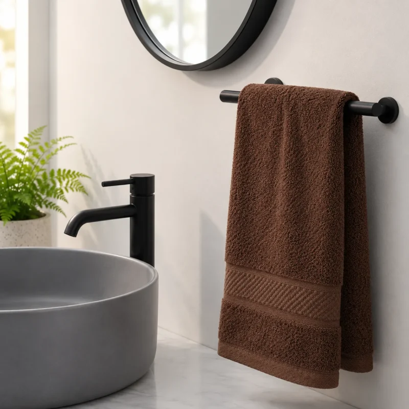 100% Cotton Hand Towel Brown Color