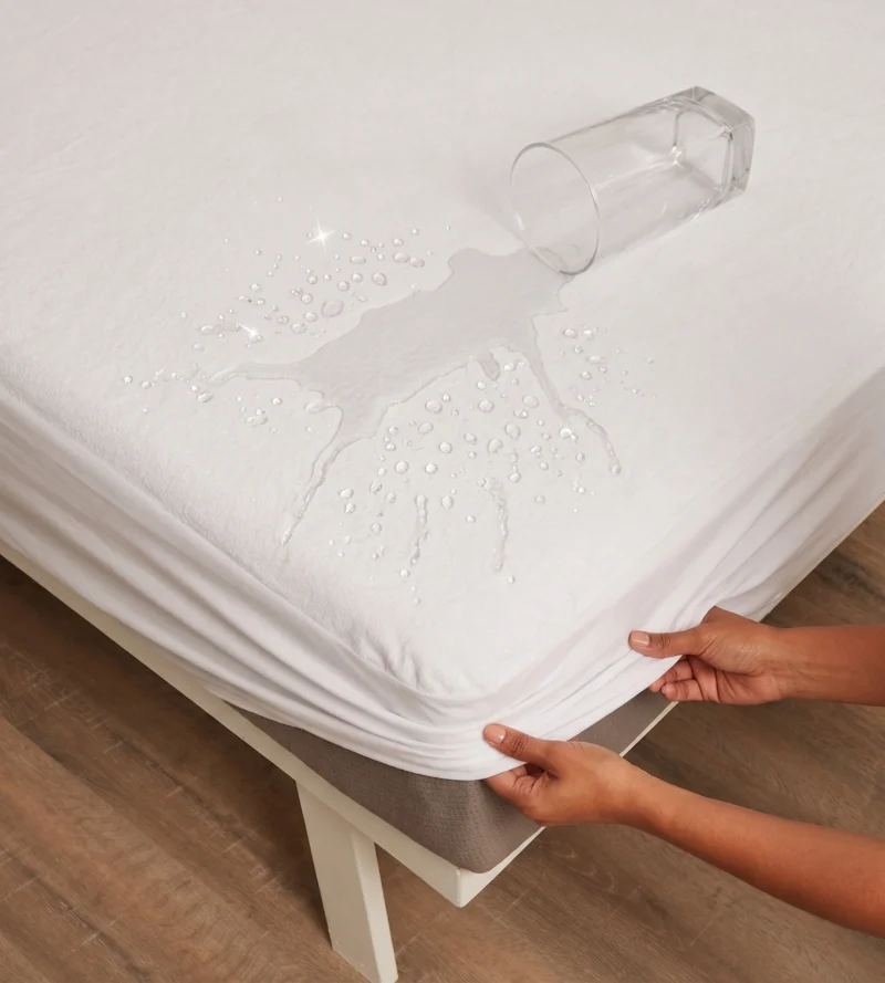 Terry Laminted 100 % Waterproof Mattress Protector White Terry Laminted 100 % Waterproof Mattress Protector White