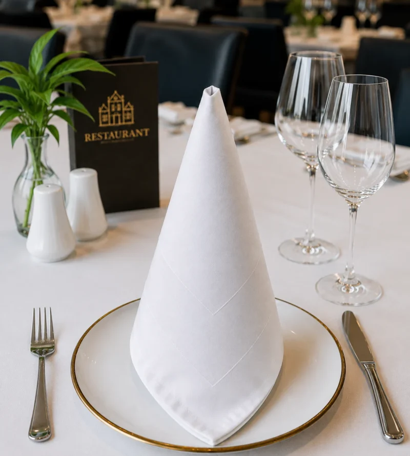 SATIN BAND TABLE NAPKIN WHITE