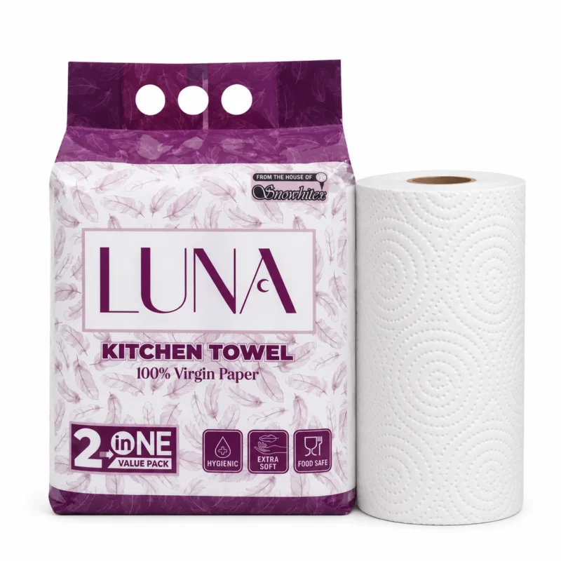 Luna Kitchen Tissue Roll | Tough, Super Absorbent | 100% Virgin Kitchen Towel kitchen tissue roll