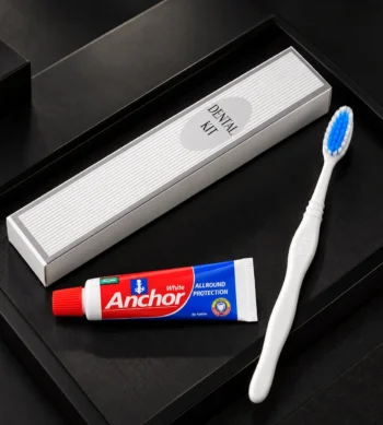Hotel Dental Kit - Anchor White Toothpaste and Toothbrush - Elite Boxed Edition