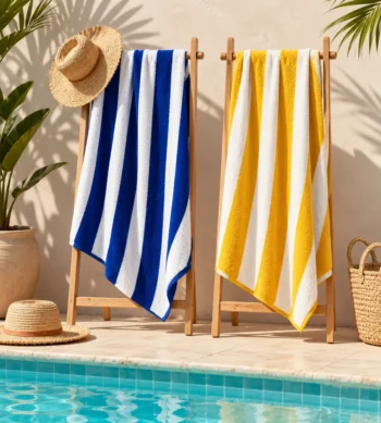 Sofrito 100% Cotton Cabana Stripe Pool Towels / Large Beach Towels / Bath Sheets | Divine Series | Highly Absorbent |